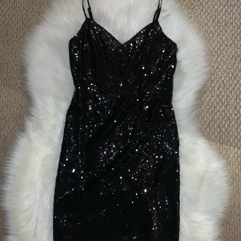 Elegant Black Sequin Dress